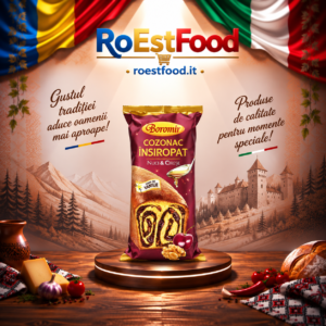 Cozonac insiropat cu nuci si cirese Boromir 550 g